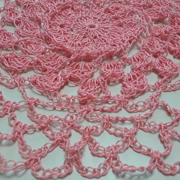 Detailed Handmade Coral Crochet Doily 10" - Picture 7 of 7